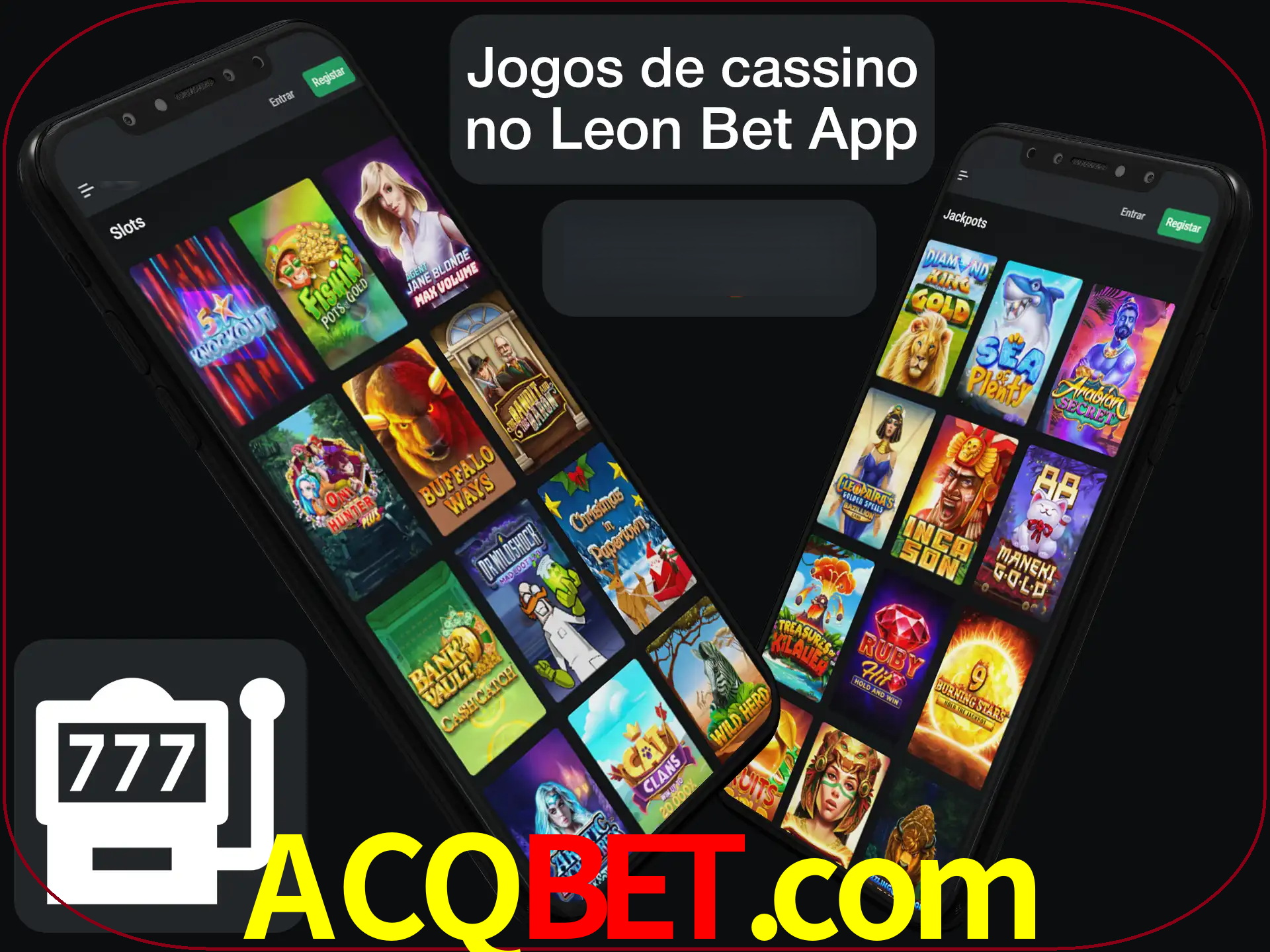 Escolha quais jogos de cassino jogar no app.