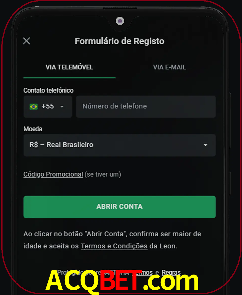 Abra o aplicativo e inicie o processo de registro.