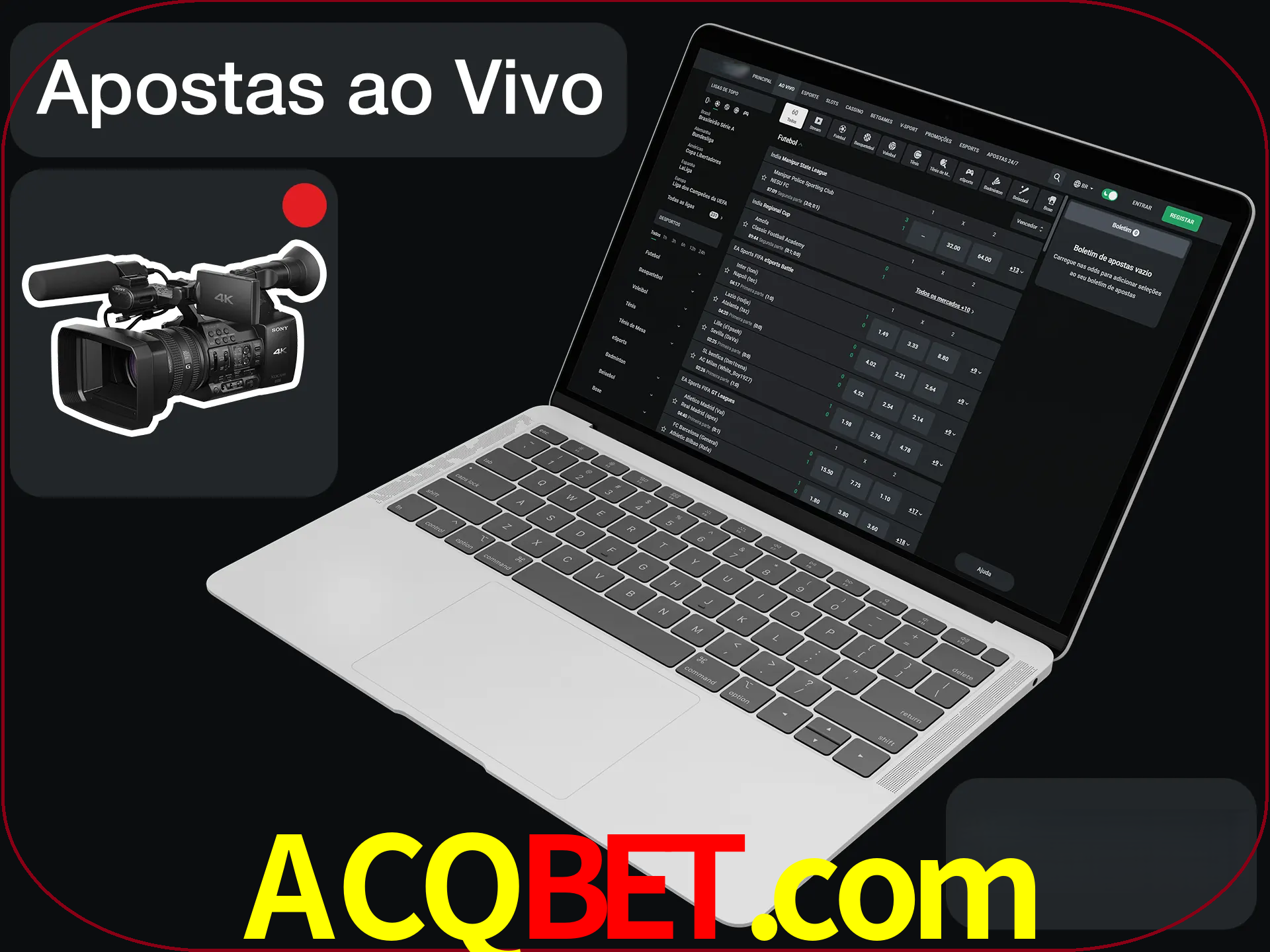 Aposte em formato ao vivo em nosso site.