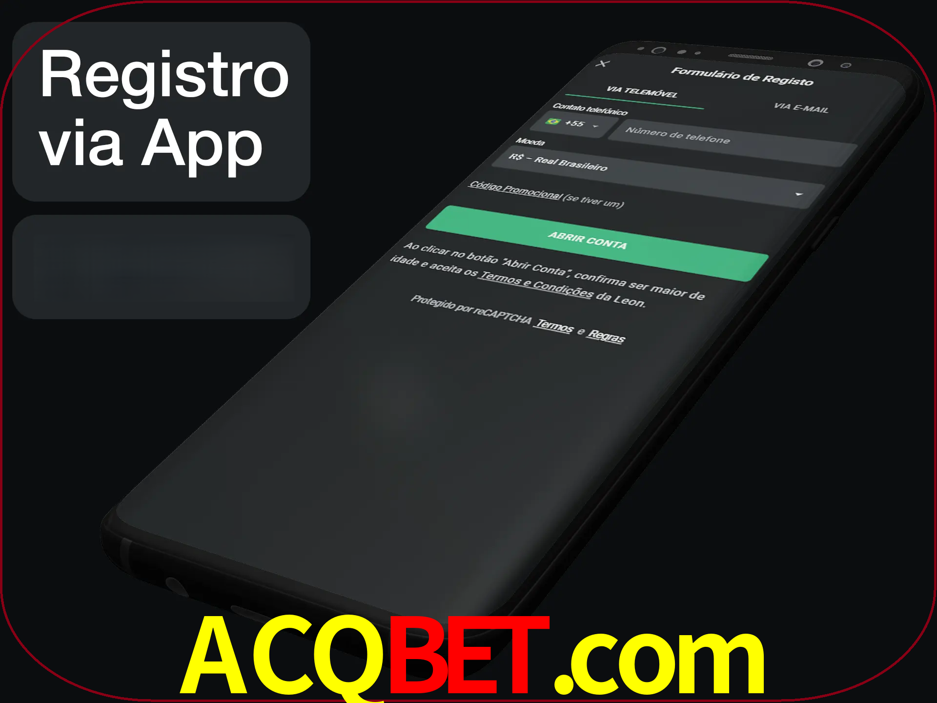 Registre-se quiclly em LeonBet usando o aplicativo.